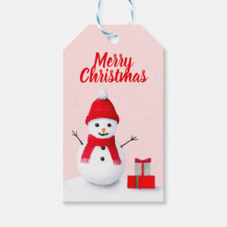 かわいいクリスマススノーマンパステル水彩トレンディー ギフトタグ