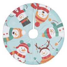 かわいいクリスマススノーマンフリースツリースカート