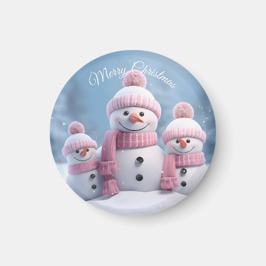 かわいいクリスマススノーマンマグネット マグネット (正面)