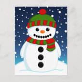 かわいいクリスマススノーマン ポストカード (正面)