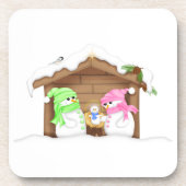 かわいいクリスマススノーマン+マネージャー コースター (正面)