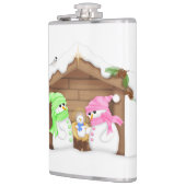 かわいいクリスマススノーマン+マネージャー フラスク (左)