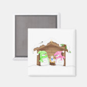 かわいいクリスマススノーマン+マネージャー マグネット (正面/裏面)