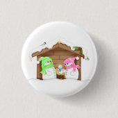 かわいいクリスマススノーマン+マネージャー 缶バッジ (正面)
