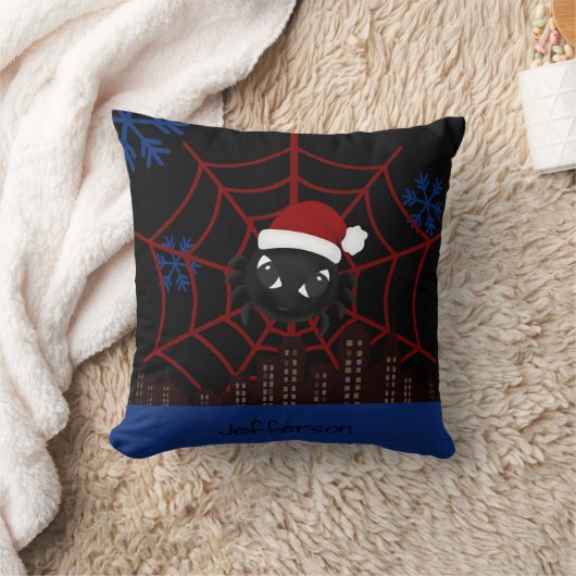 かわいいクリスマススパイダーのオーダーメイド クッション (ブランケット)