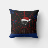 かわいいクリスマススパイダーのオーダーメイド クッション (正面)