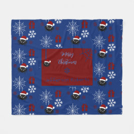 かわいいクリスマススパイダーのオーダーメイド フリースブランケット