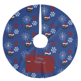 かわいいクリスマススパイダーのオーダーメイド ブラッシュドポリエステルツリースカート