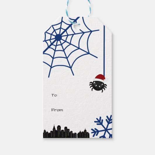 かわいいクリスマススパイダーのギフトタグ ギフトタグ (正面)