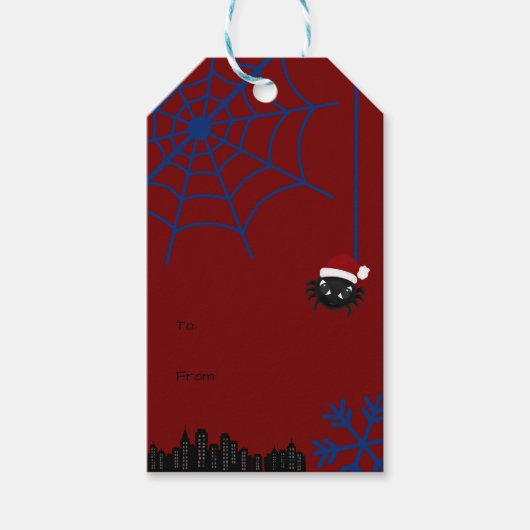 かわいいクリスマススパイダーのギフトタグ ギフトタグ (正面)