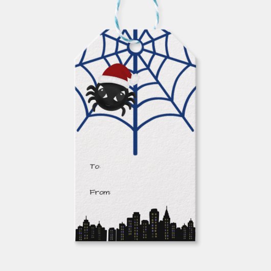 かわいいクリスマススパイダーのギフトタグ ギフトタグ (正面)