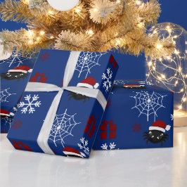 かわいいクリスマススパイダーのパーソナライズ ラッピングペーパー