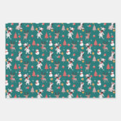 かわいいクリスマスゼブラと友達 ラッピングペーパーシート (正面3)