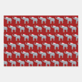 かわいいクリスマスゾウの子ども ラッピングペーパーシート (正面)