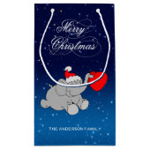 かわいいクリスマスゾウ スモールペーパーバッグ (裏面)