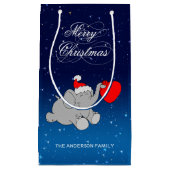 かわいいクリスマスゾウ スモールペーパーバッグ (正面)