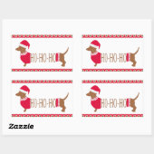 かわいいクリスマスダックスシュントdoxieドッグホホホホ 長方形シール (シート)