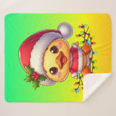 かわいいクリスマスダック漫画Santa-68362 シェルパブランケット (正面(横))