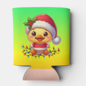 かわいいクリスマスダック漫画Santa-68362 缶クーラー (裏面)