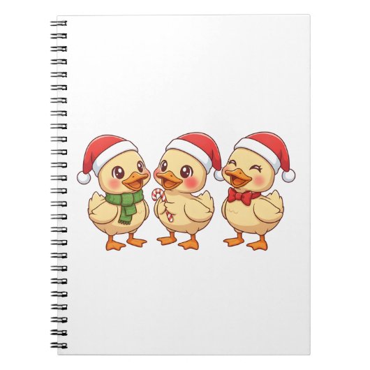 かわいいクリスマスダック | フェスティブホリデー ノートブック (正面)