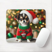 かわいいクリスマスチワワ マウスパッド (マウス)