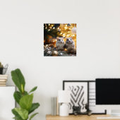 かわいいクリスマスチンチラ ポスター (ホームオフィス)