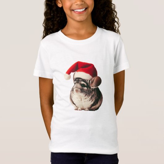 かわいいクリスマスチンチラ Tシャツ (正面)