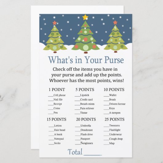 かわいいクリスマスツリーあなたの財布のゲームの中に何がある (正面/裏面)