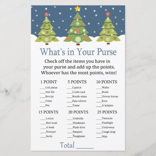 かわいいクリスマスツリーあなたの財布のゲームの中に何がある (正面)