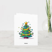 かわいいクリスマスツリーとオーナメント シーズンカード (裏面)