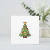 かわいいクリスマスツリーとオーナメント シーズンカード (スタンド正面)