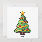 かわいいクリスマスツリーとオーナメント シーズンカード (裏面)