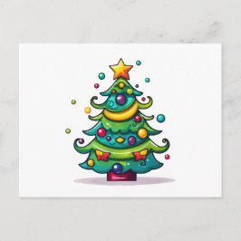 かわいいクリスマスツリーとオーナメント シーズンポストカード
