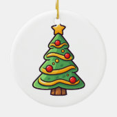 かわいいクリスマスツリーとオーナメント セラミックオーナメント (裏面)
