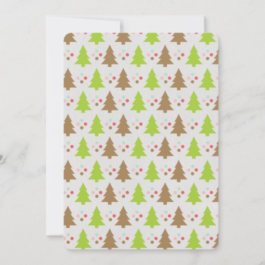 かわいいクリスマスツリーと水玉模様パーティー招待状 招待状 (裏面)