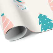 かわいいクリスマスツリーと雪だるま ラッピングペーパー (ロールコーナー)