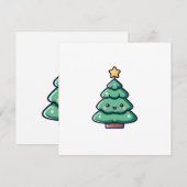 かわいいクリスマスツリーのキャラクター シーズンカード (正面/裏面)