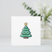かわいいクリスマスツリーのキャラクター シーズンカード (スタンド正面)