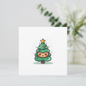 かわいいクリスマスツリーのキャラクター シーズンカード (スタンド正面)