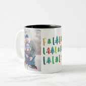 かわいいクリスマスツリーのギフトパーソナライズされた写真 ツートーンマグカップ (正面左)