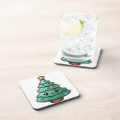 かわいいクリスマスツリーのデザイン コースター (右側)