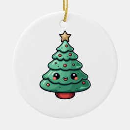 かわいいクリスマスツリーのデザイン セラミックオーナメント