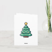 かわいいクリスマスツリーの愛らしいキャラクター シーズンカード (裏面)