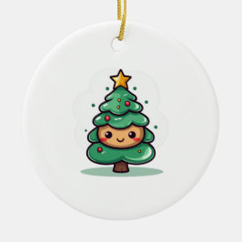 かわいいクリスマスツリーの愛らしいキャラクター セラミックオーナメント