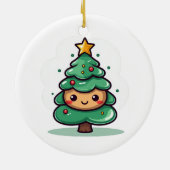 かわいいクリスマスツリーの愛らしいキャラクター セラミックオーナメント (裏面)