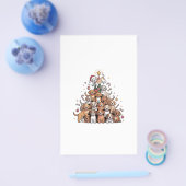 かわいいクリスマスツリーの犬のXmasツリーの子犬   チラシ (シングル)