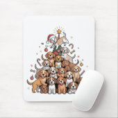 かわいいクリスマスツリーの犬のXmasツリーの子犬   マウスパッド (マウス)