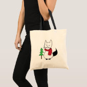 かわいいクリスマスツリーの猫 トートバッグ (正面(商品))