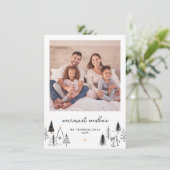 かわいいクリスマスツリーカスタムグリーティングフォトホリデー シーズンカード (スタンド正面)