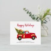 かわいいクリスマスツリーカー企業のビジネス 箔シーズンポストカード (立ち正面)